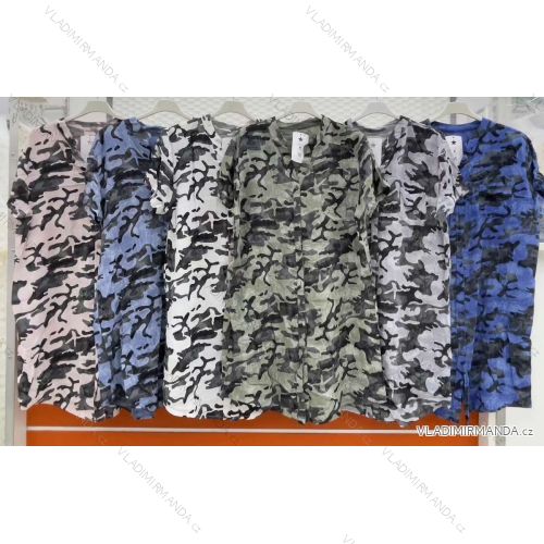 Šaty letné košeľové krátky rukáv dámske nadrozmer (XL/2XL ONE SIZE) TALIANSKA MÓDA IMWC222149