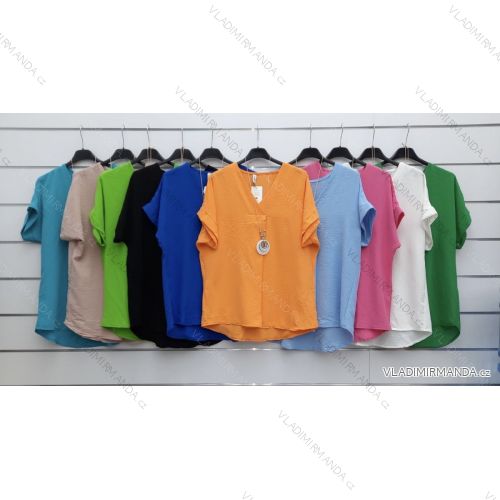 Tunika/tričko s príveskom krátky rukáv dámska (S/M/L ONE SIZE) TALIANSKA MÓDA IMWK222297