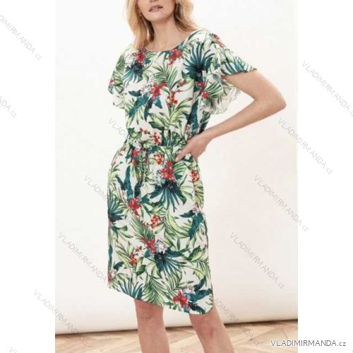 Šaty letné šifónové krátky rukáv dámske (S/M ONE SIZE) TALIANSKA MÓDA IMWA222299
