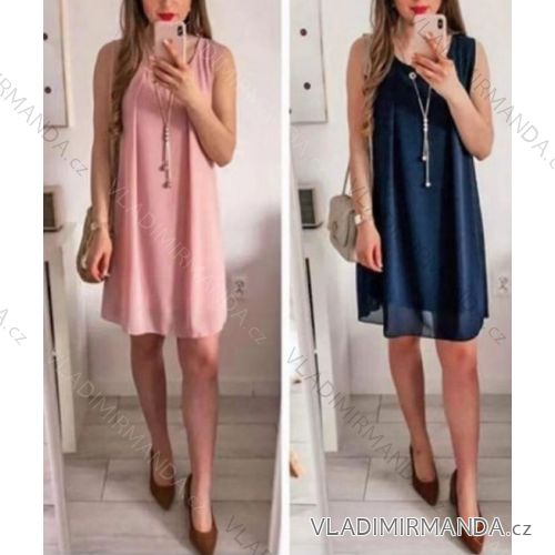 Šaty letné šifónové s príveskom bez rukávu dámske (S/M ONE SIZE) TALIANSKA MÓDA IMWC222152