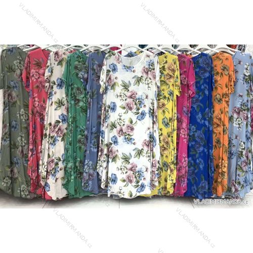 Šaty letné krátky rukáv dámske nadrozmer viskoza (XL/2XL ONE SIZE) TALIANSKA MÓDA IMWD222207