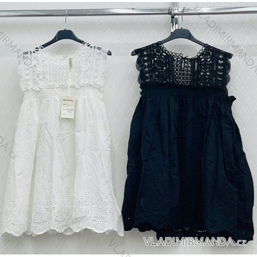 Šaty letné krajkové bavlnené bez rukávov dámske (S/M ONE SIZE) TALIANSKA MÓDA IMWD222220