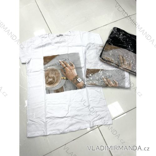 Tričko krátky rukáv dámske (M-XL) TURECKÁ MÓDA TMWG22GYA0463