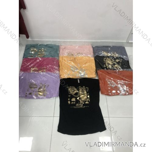 Tričko krátky rukáv dámske (M-XL) TURECKÁ MÓDA TMWG22GYA0434