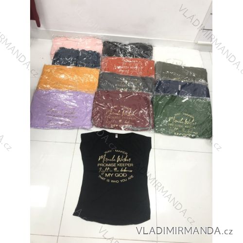 Tričko krátky rukáv dámske (M-XL) TURECKÁ MÓDA TMWG22GYA0430
