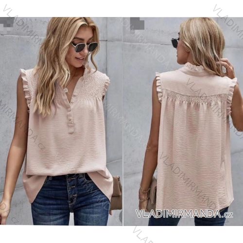 Blúzka elegantná bez rukávov dámska (S/M ONE SIZE) TALIANSKA MÓDA IMWY22095
