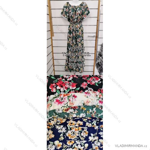 Šaty dlhé letné krátky rukáv dámske (M/L-XL/2XL) TMWL22Y2209-5