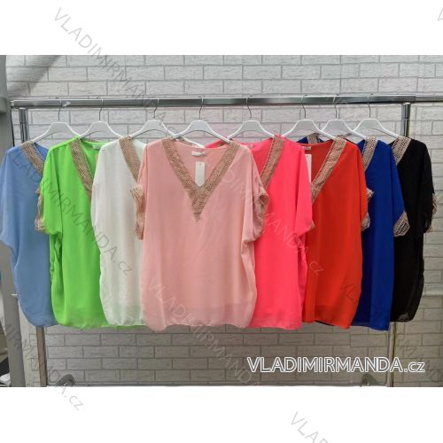 Tunika letný krátky rukáv dámska (S/M ONE SIZE) TALIANSKA MÓDA IMWOP22OP0333