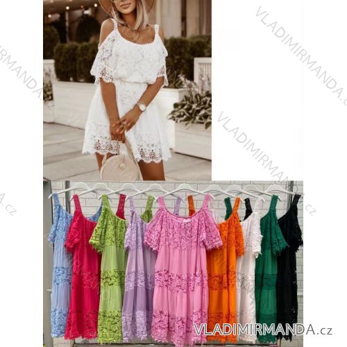 Šaty krajkové letné na ramienka dámske (S/M ONE SIZE) TALIANSKA MÓDA IMWOP22OP0290