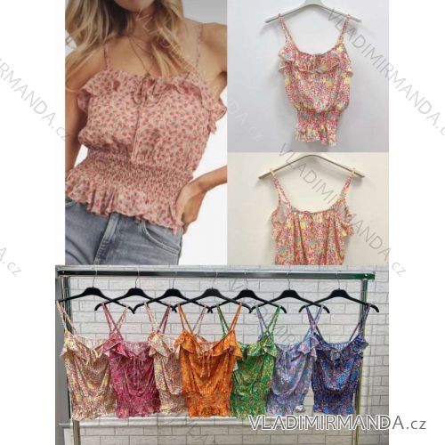 Top letné na ramienka dámsky (S/M ONE SIZE) TALIANSKA MÓDA IMWOP22OP0270