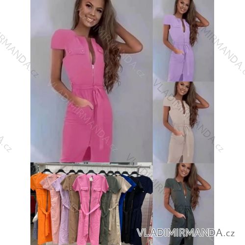 Overal dlhý letný krátky rukáv dámsky (S/M ONE SIZE) TALIANSKA MÓDA IMWOP22OP0257