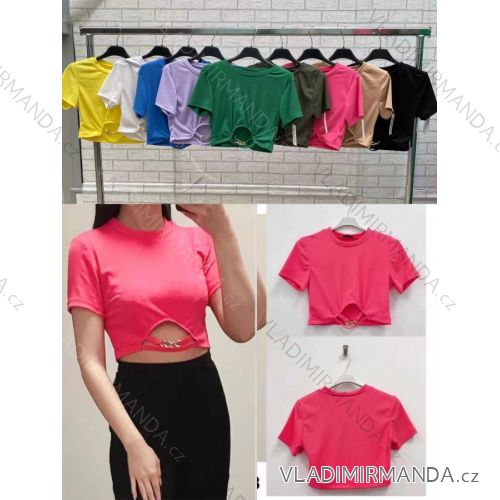 Top letný krátky rukáv dámsky (S/M ONE SIZE) TALIANSKA MÓDA IMWOP22OP0255