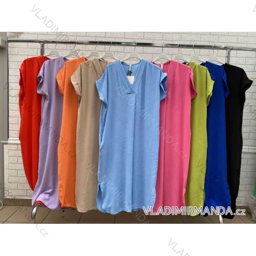 Šaty letné oversize krátky rukáv dámske (S/M ONE SIZE) TALIANSKA MÓDA IMWOP22OP0219