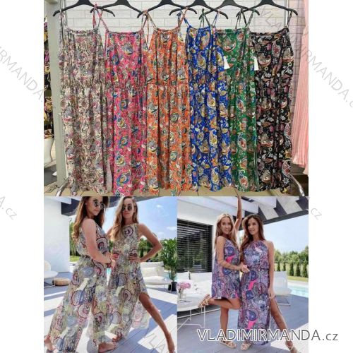 Šaty dlhé letné na ramienka dámske (S/M ONE SIZE) TALIANSKA MÓDA IMWOP22OP0196