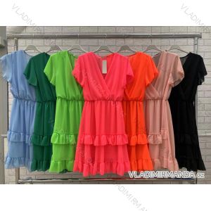 Šaty letné krátky rukáv dámske (S/M ONE SIZE) TALIANSKA MÓDA IMWOP22OP0134