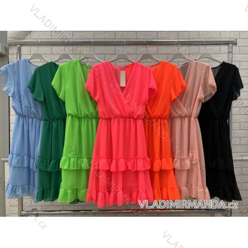 Šaty letné krátky rukáv dámske (S/M ONE SIZE) TALIANSKA MÓDA IMWOP22OP0134