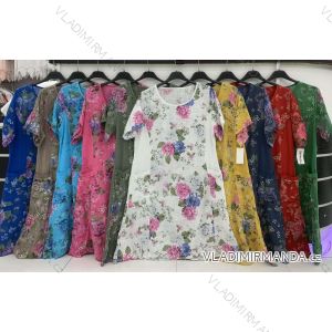 Šaty bavlnené krátky rukáv dámske nadrozmer (XL/2XL ONE SIZE) TALIANSKA MÓDA IMWD222517