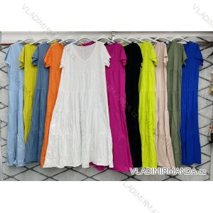 Šaty bavlnené krátky rukáv dámske nadrozmer (XL/2XL ONE SIZE) TALIANSKA MÓDA IMWD222531