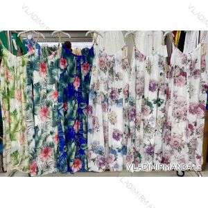 Šaty letné šifónové kvetované na ramienka dámske (M/L/XL ONE SIZE) TALIANSKA MÓDA IMWT22041
