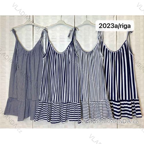 Šaty letné na ramienka dámske prúžok (S/M ONE SIZE) TALIANSKA MÓDA IMWK222604