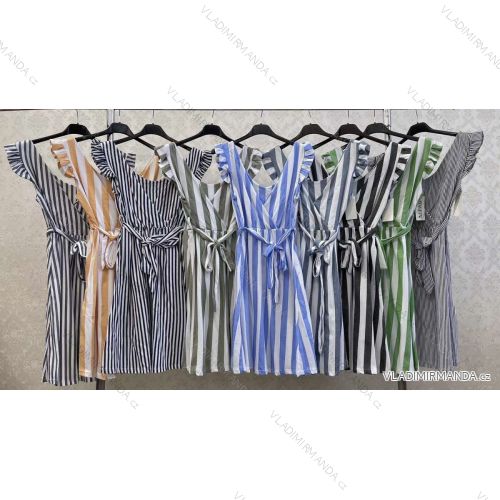 Šaty letné bez rukávu dámske prúžok (S/M ONE SIZE) TALIANSKA MÓDA IMWK222608