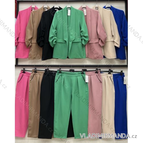 Súprava elegantné sako a nohavice dámska nadrozmer (XL/2XL ONE SIZE) TALIANSKA MÓDA IMWB22007