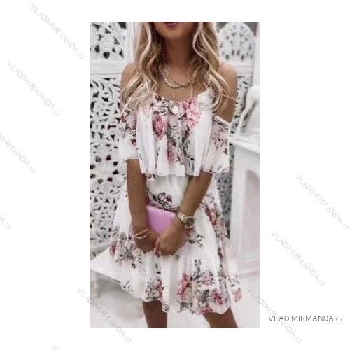 Šaty šifónové letné na ramienka dámske (S/M ONE SIZE) TALIANSKA MÓDA IMWB22008