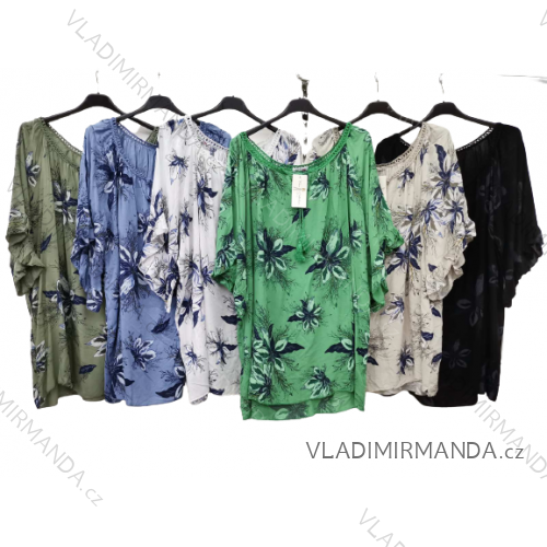 Tunika voľnočasová krátky rukáv dámske viskoza nadrozmer (L/XL/2XL ONE SIZE) TALIANSKA MÓDA IM422708