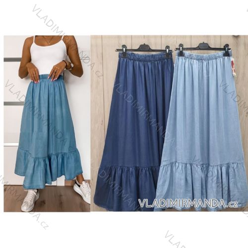 Sukňa riflová dlhá dámska (S/M/L ONE SIZE) TALIANSKA MÓDA IMWL222660