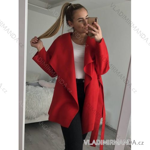 Kabát krátký flaušový dlouhý rukáv dámský (S/M ONE SIZE) ITALSKÁ MÓDA IMWY21494 ružová svetlá S / M one size