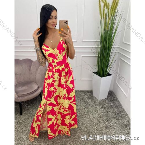 Šaty dlhé letné na ramienka dámske (S/M ONE SIZE) TALIANSKA MÓDA IMWG22MISSI8