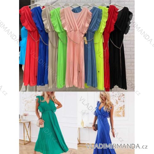 Šaty letné dlhé elegantné bez rukávov dámske (S/M ONE SIZE) TALIANSKA MÓDA IMWOP22OP0377