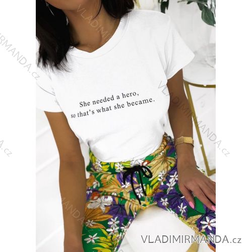 Tričko krátky rukáv dámske (S/M ONE SIZE) TALIANSKA MÓDA IMWK22136