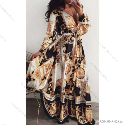 Šaty elegantný dlhý rukáv dámske (S/M ONE SIZE) TALIANSKA MÓDA IMWK22158
