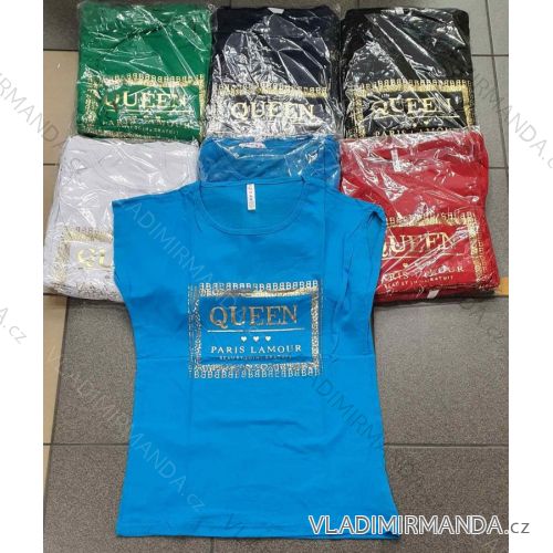 Tričko krátky rukáv dámske nadrozmer (2XL-4XL) TURECKÁ MÓDA TMWG22GYA0636