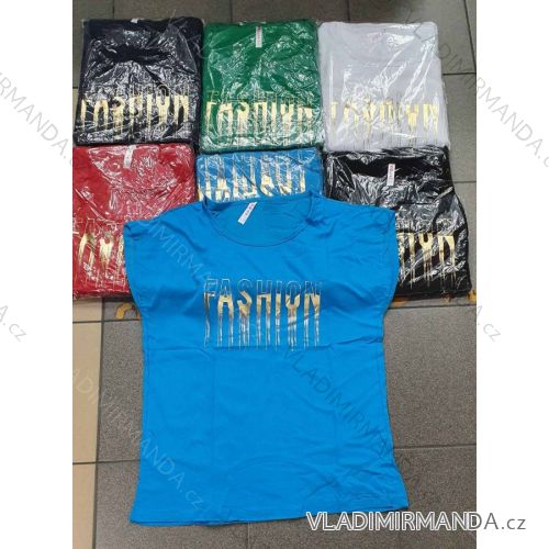 Tričko krátky rukáv dámske nadrozmer (2XL-4XL) TURECKÁ MÓDA TMWG22GYA0628
