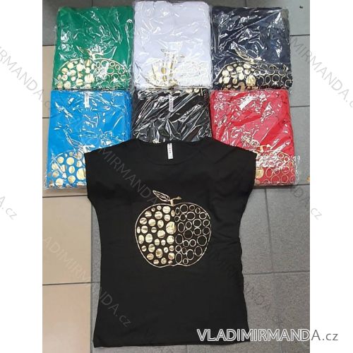 Tričko krátky rukáv dámske (M-XL) TURECKÁ MÓDA TMWG22GYA0605