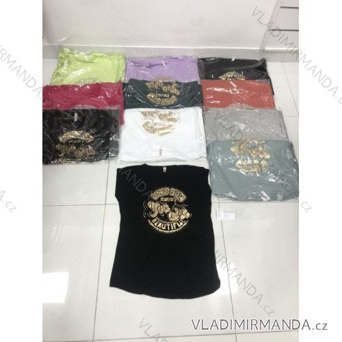 Tričko krátky rukáv dámske (M-XL) TURECKÁ MÓDA TMWG22GYA0588