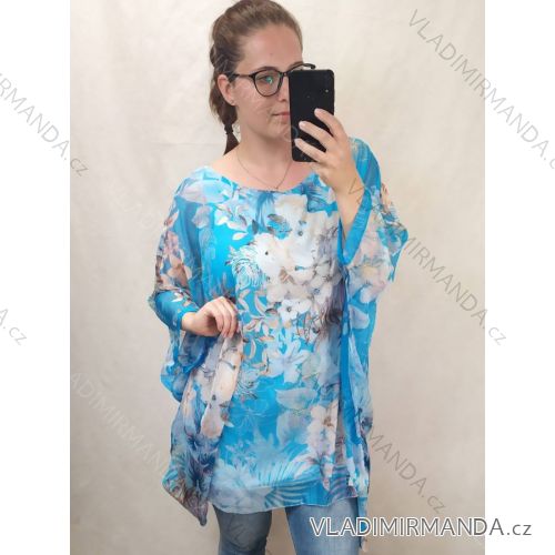 Tunika krátky rukáv dámska nadrozmer (XL/2XL/3XL ONE SIZE) TALIANSKA MÓDA IM422397/DR