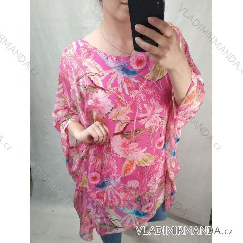 Tunika krátky rukáv dámska nadrozmer (XL/2XL/3XL ONE SIZE) TALIANSKA MÓDA IM422397/DUR