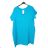 Šaty  krátky rukáv oversize dámske ( L/XL ONE SIZE) TALIANSKÁ MÓDA IM4211032/DR tyrkysová