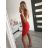 Šaty elegantné mini na ramienka dámske (S/M ONE SIZE) TALIANSKA MÓDA IM322105 červená S/M