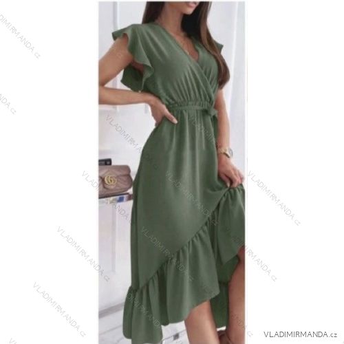 Šaty letné elegantný krátky rukáv dámske (S/M ONE SIZE) TALIANSKA MÓDA IMWB22059