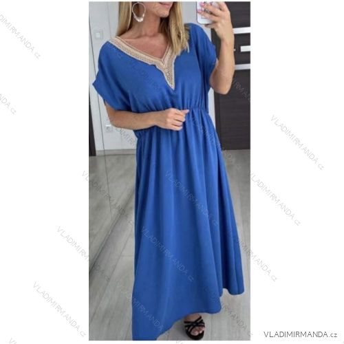 Šaty letné elegantný krátky rukáv dámske (S/M ONE SIZE) TALIANSKA MÓDA IMWB22061