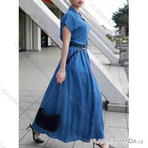 Šaty riflové dlouhé košilové dámské  (S/M ONE SIZE) TALIANSKA MÓDA IMM22817