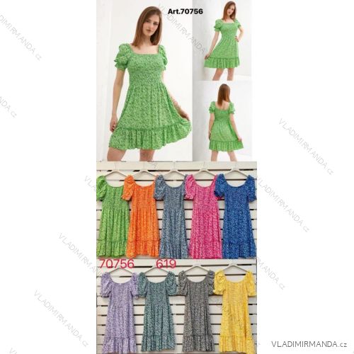 Šaty letné voľnočasové krátky rukáv dámske (S/M ONE SIZE) TALIANSKA MÓDA IMPLS2270756