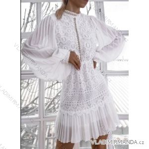 Šaty letný dlhý rukáv čipkové dámske (S/M ONE SIZE) TALIANSKA MÓDA IMPBB2222343mj