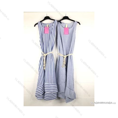 Šaty letné bez rukávu dámske prúžok (S/M ONE SIZE) TALIANSKA MÓDA IMPBB22I7743