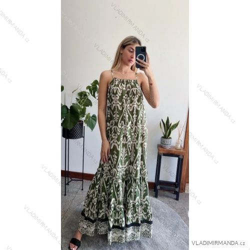 Šaty dlhé letné na ramienka dámske (S/M ONE SIZE) TALIANSKA MÓDA IMPBB22Q2998