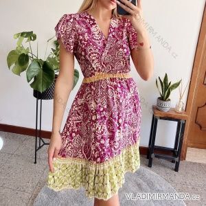 Šaty letné krátky rukáv dámske (S/M ONE SIZE) TALIANSKA MÓDA IMPBB22F10868A